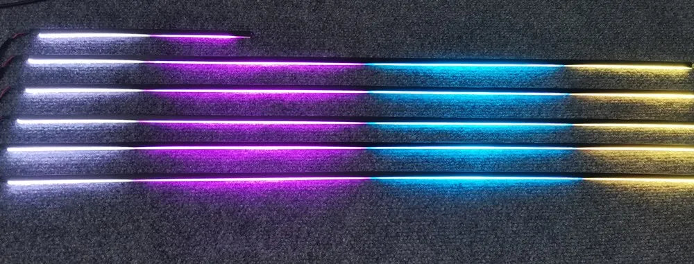 Sinfonía LED, lámpara de ambiente Interior de coche de alta calidad, tira de fibra óptica acrílica RGB de 64 colores para reemplazo