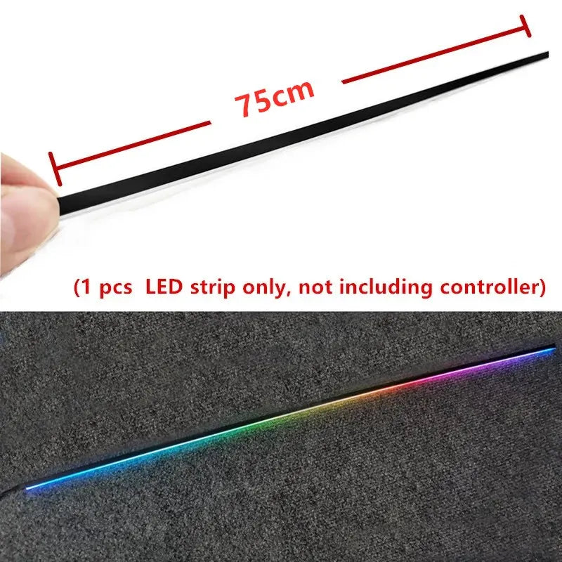Sinfonía LED, lámpara de ambiente Interior de coche de alta calidad, tira de fibra óptica acrílica RGB de 64 colores para reemplazo