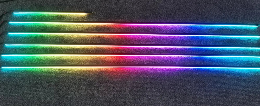 Sinfonía LED, lámpara de ambiente Interior de coche de alta calidad, tira de fibra óptica acrílica RGB de 64 colores para reemplazo